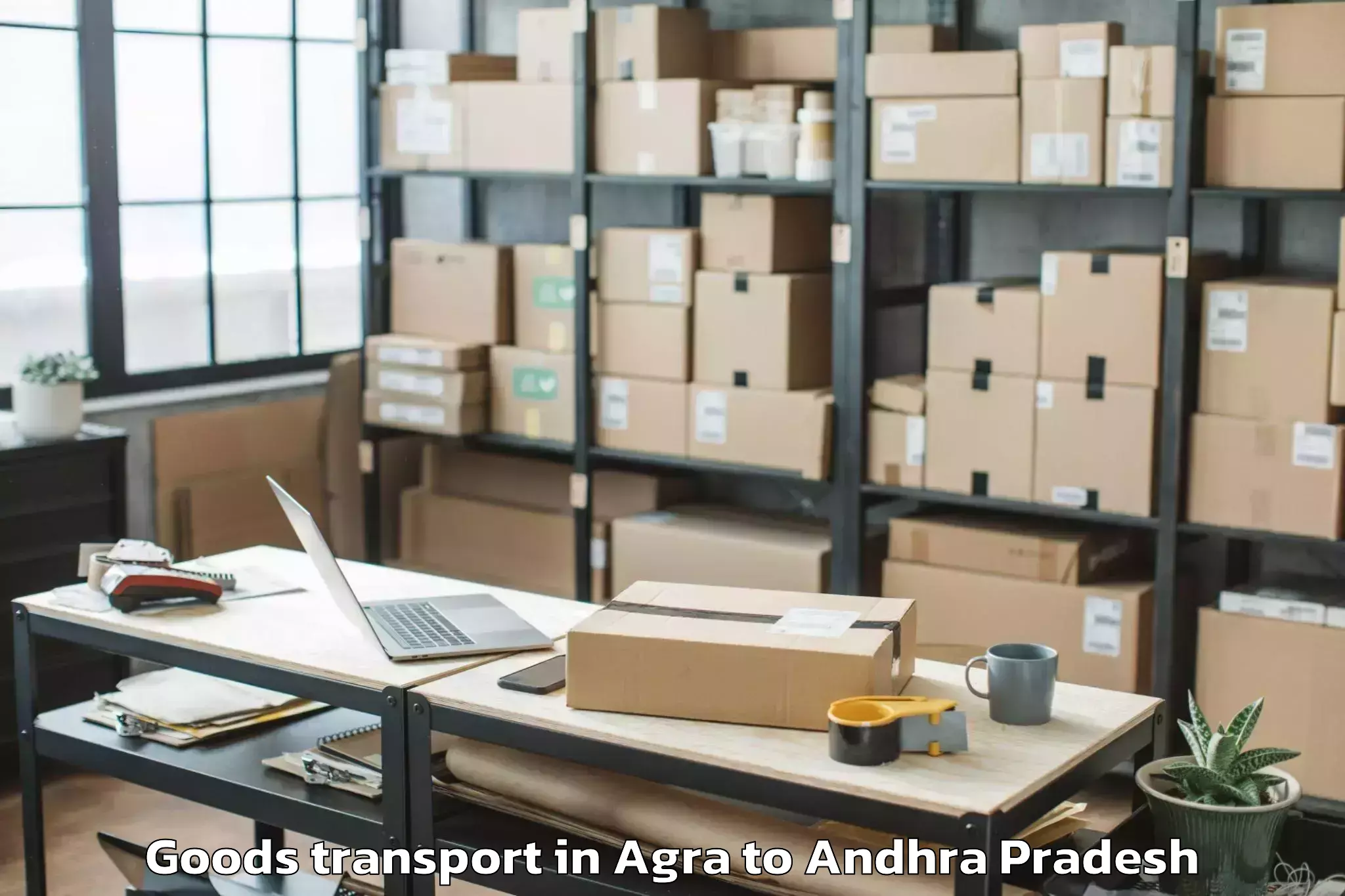 Trusted Agra to Denduluru Goods Transport